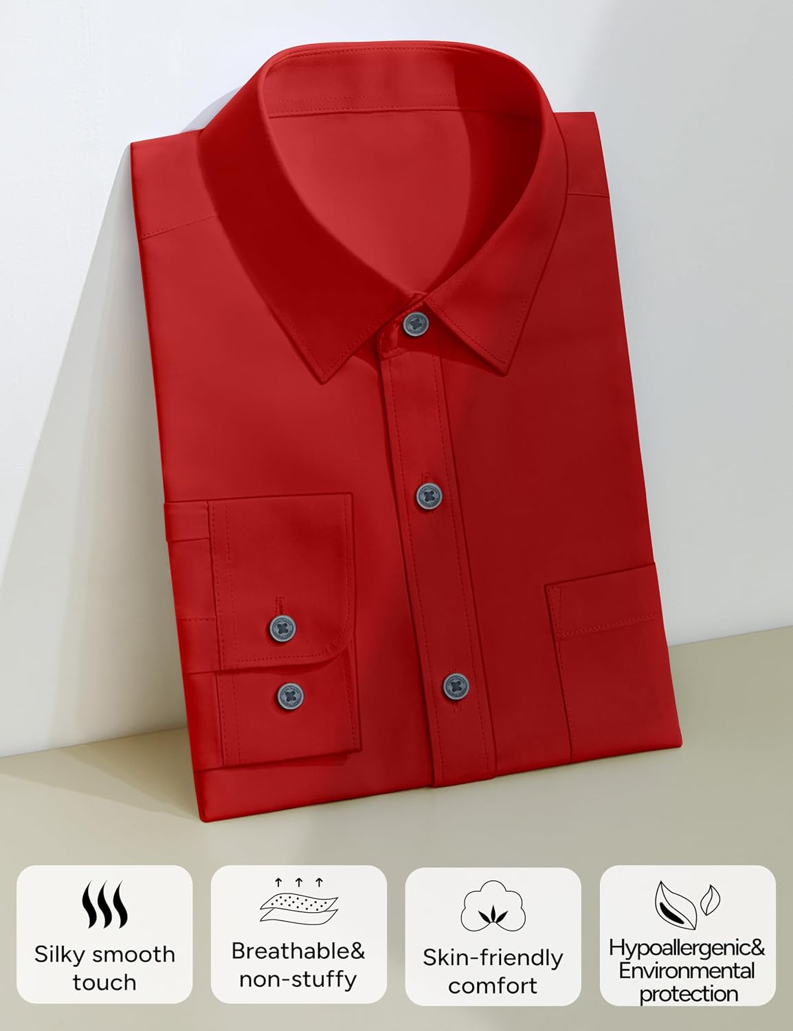 Thumbnail 5 de MagicSite Boys’ Long-Sleeve Dress Shirt and Tie, Stretch or Standard, Regular or Husky