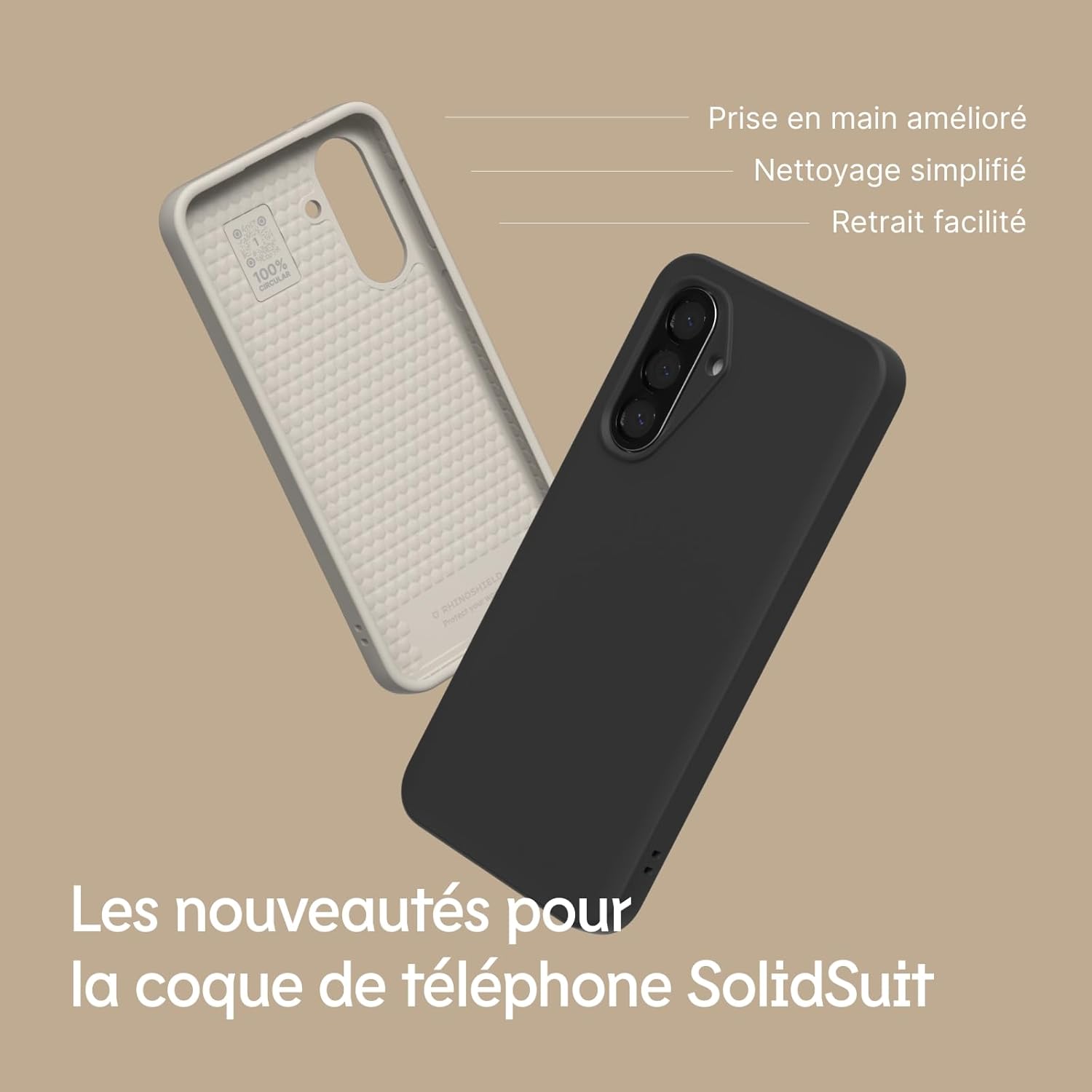 Thumbnail 4 de RhinoShield SolidSuit pour Galaxy A56 — coque fine mate avec absorption des chocs, noir