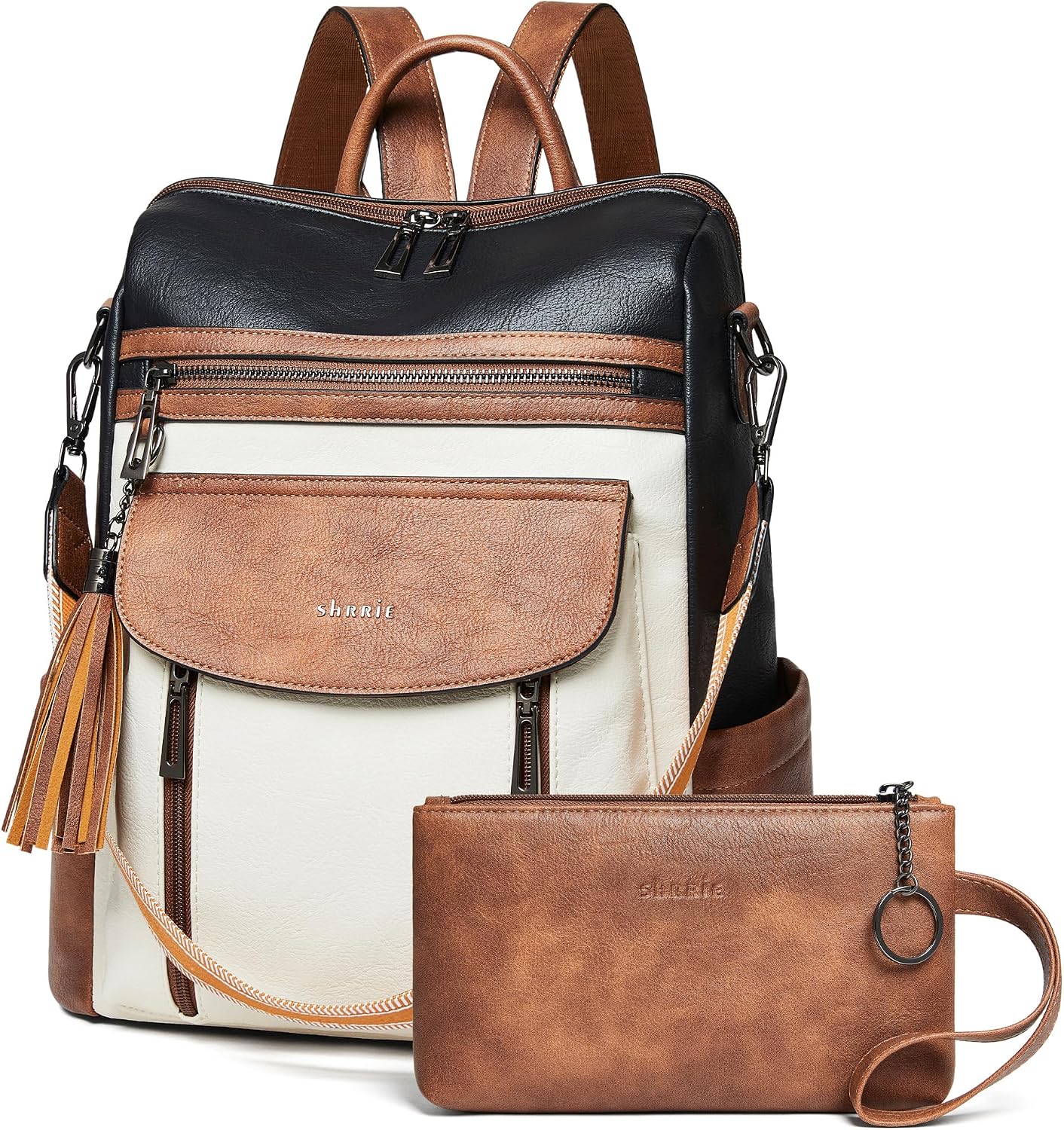 Thumbnail 6 de Shrrie Damen-Rucksack aus veganem Leder (Vintage Dunkelgrün) mit Laptopfach bis 14 Zoll