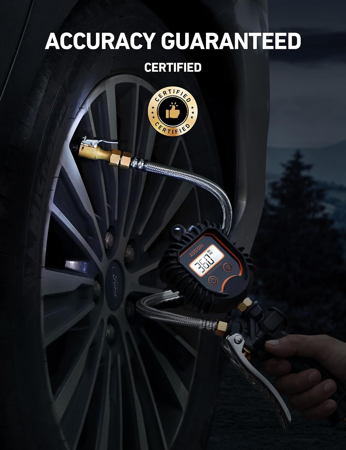 Thumbnail 1 de AstroAI Digital Tire Pressure Gauge with Heavy Duty Inflator and 250 PSI Hose