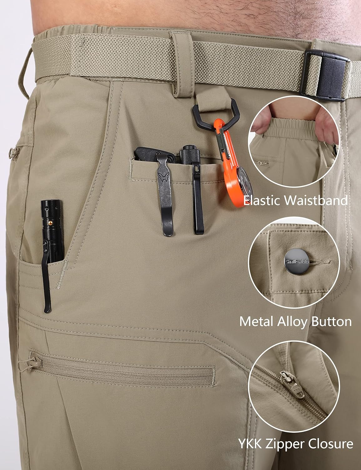 Thumbnail 4 de Shallowlulu Men's Cargo Hiking Shorts: Water-Resistant, Quick-Dry, Lightweight Tactical Shorts