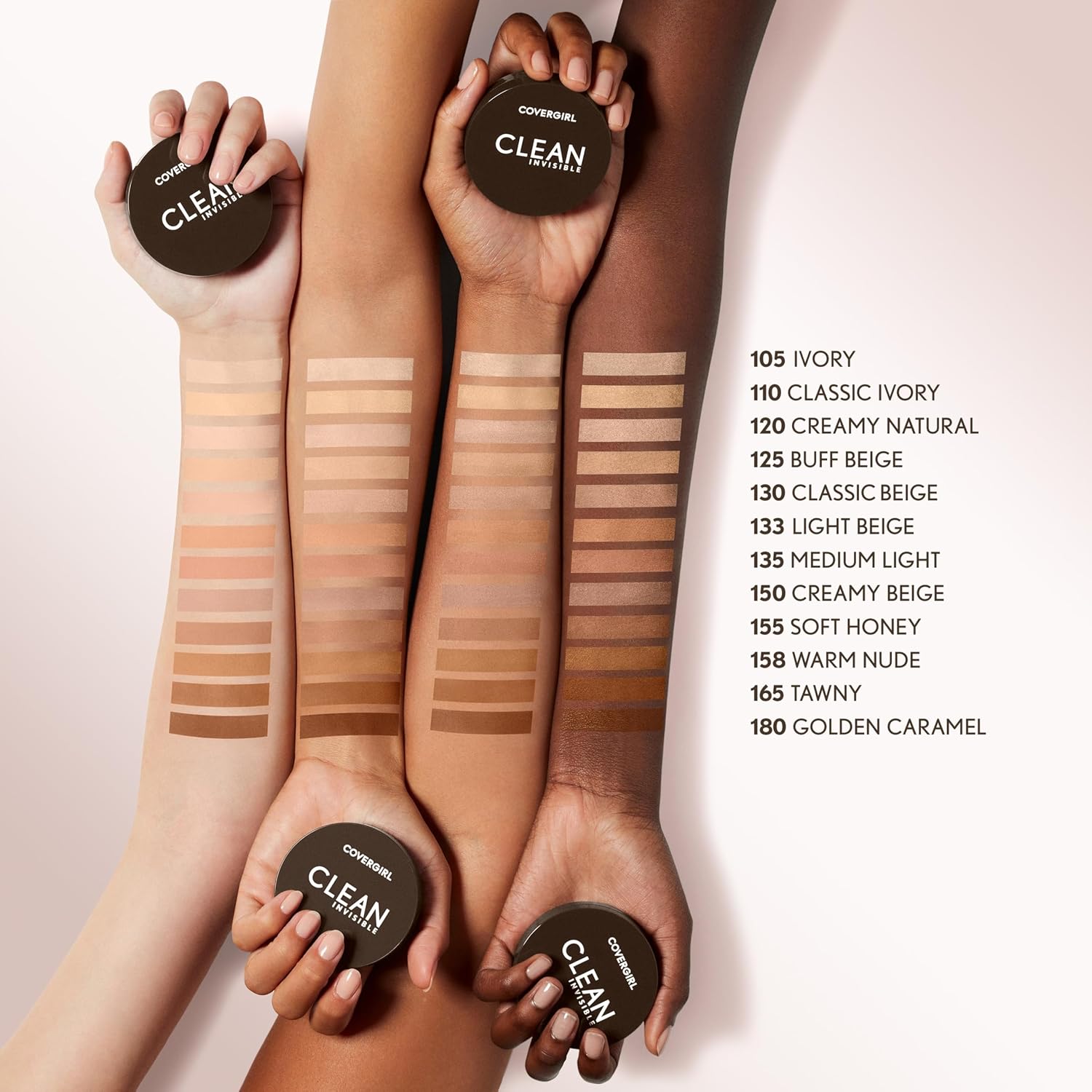 Detalle de COVERGIRL Clean Invisible Pressed Powder, Buff Beige 125, Vegan, Talc-Free