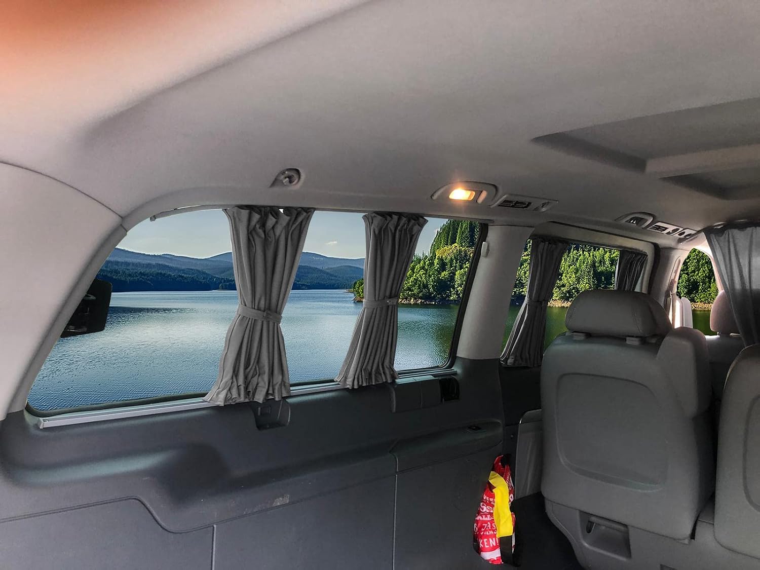 Detalle 2 de BREMER SITZBEZÜGE Maß Gardinen Vorhänge Sonnenschutz Grau für Mercedes Vito/Viano W639 (2003–2014) – Gardinen-Set 703