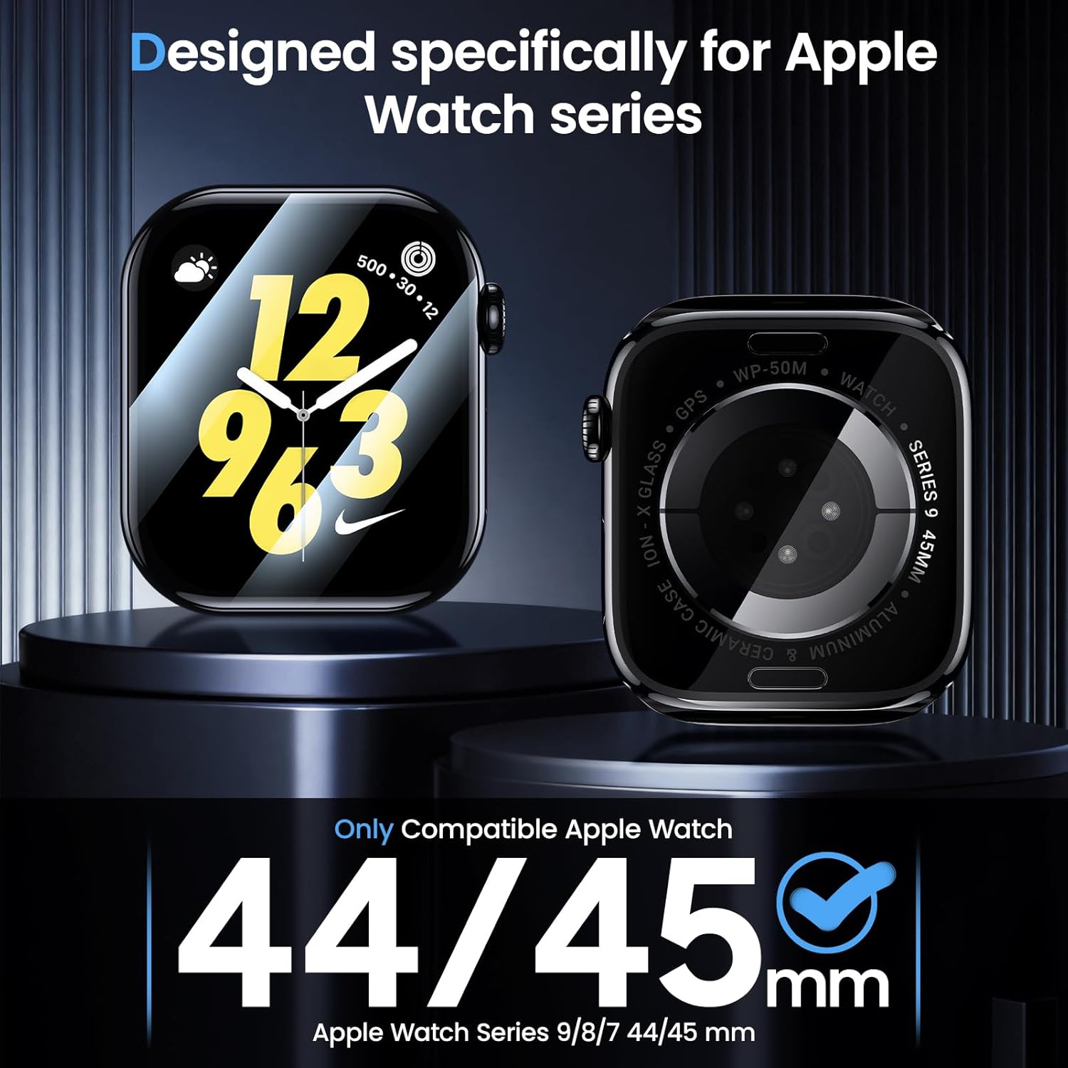 Detalle de UniqueMe Apple Watch screen protector 4 pack