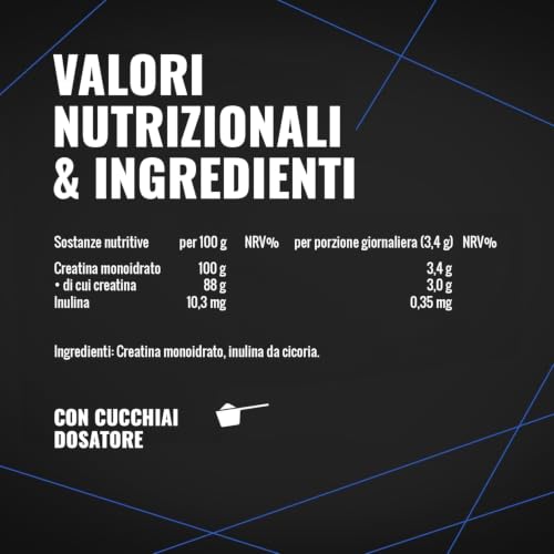 Detalle de Creatina Monoidrata Polvere Extrapura – Gym Nutrition, 1,25 kg (367 porzioni)