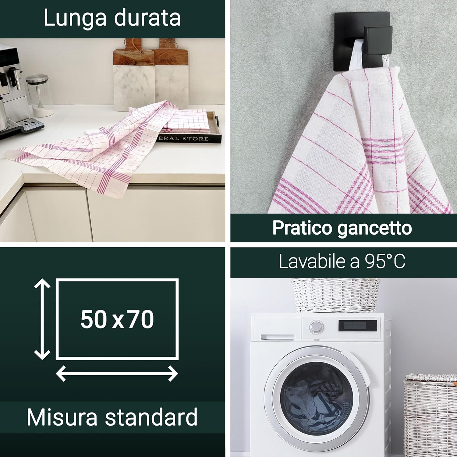 Thumbnail 3 de ZOLLNER 10 strofinacci cucina in cotone 50x70