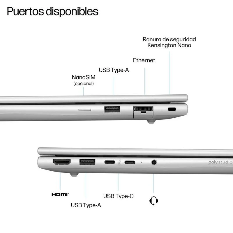 Detalle 2 de HP ProBook 4 G1q 14" Snapdragon X1-26-100, 32 GB RAM, 512 GB SSD, Windows 11 Pro