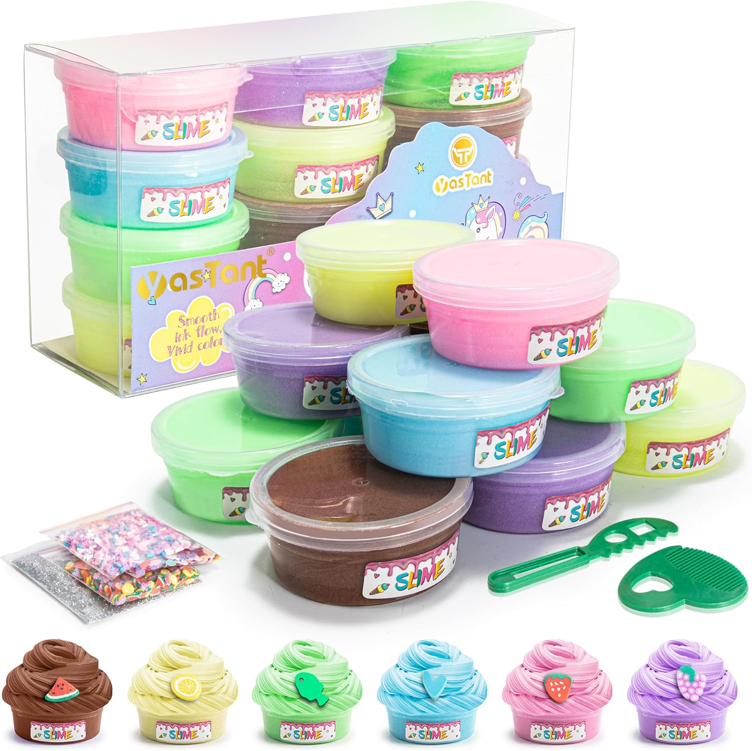 Thumbnail 6 de YasTant Slime Kit for Kids (Pack of 6) — Safe, Fluffy Butter Slime for Stress Relief and Creative Play