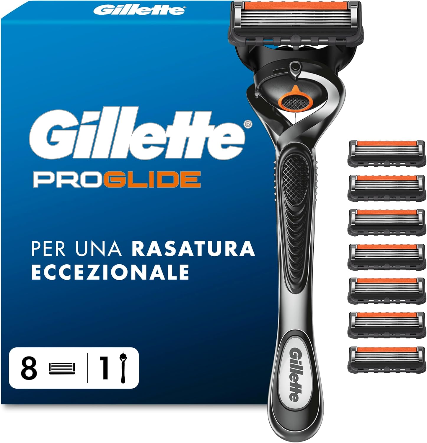 Detalle de Gillette Proglide 1 Rasoio Barba Uomo E 8 Lamette