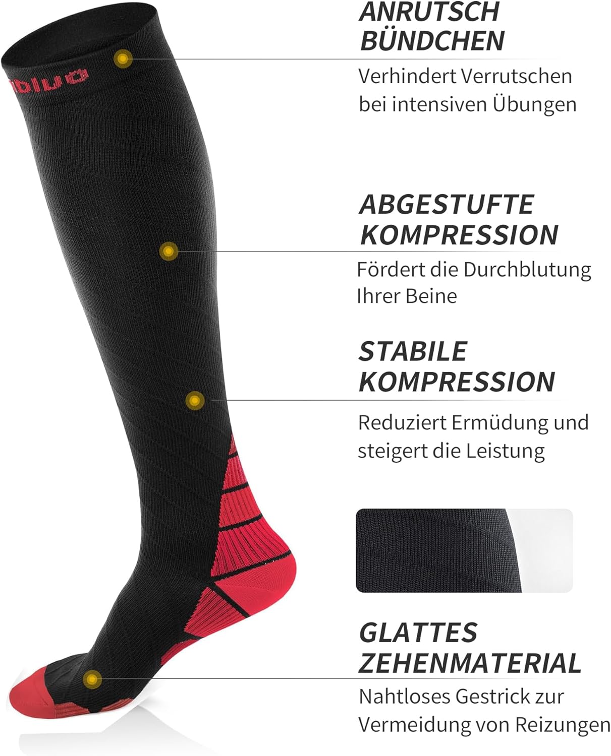 Thumbnail 1 de CAMBIVO Kompressionsstrümpfe für Damen und Herren (2 Paar) – Stützsocken für Sport, Flug, Reise & Radsport