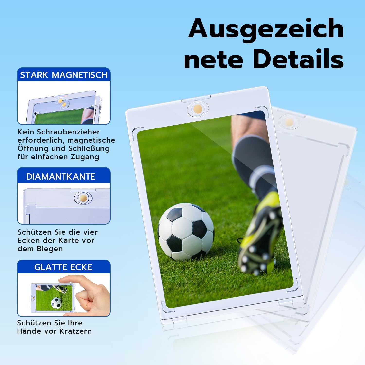 Detalle 2 de Tolesum Magnetic Card Holder (20er-Set) mit UV-Schutz für Sammelkarten im Standardformat