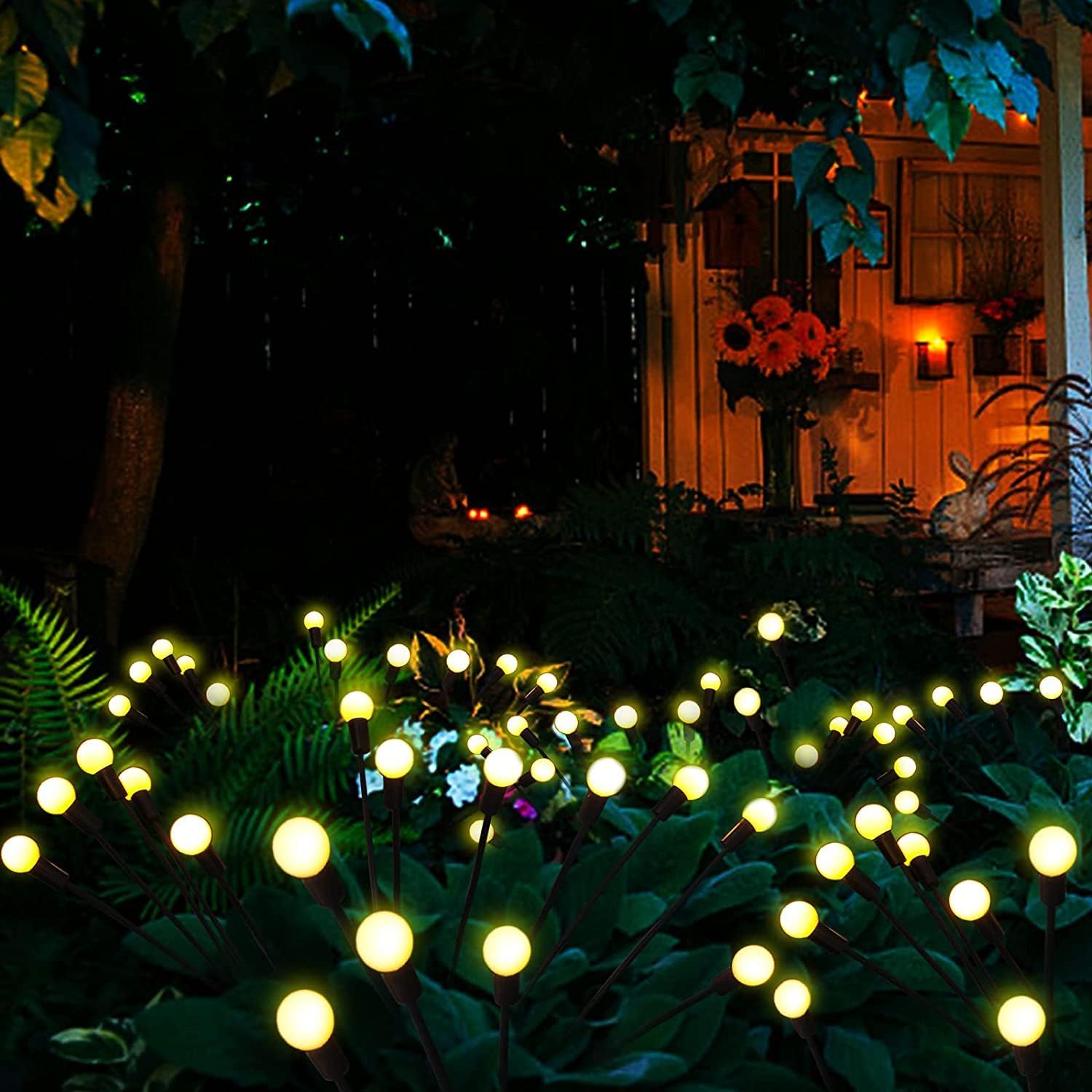 Thumbnail 6 de YJFWAL Firefly Solar-Gartenlichter Außen 2 Stück – Glühwürmchen-Lichter, warmweiß, wasserdicht