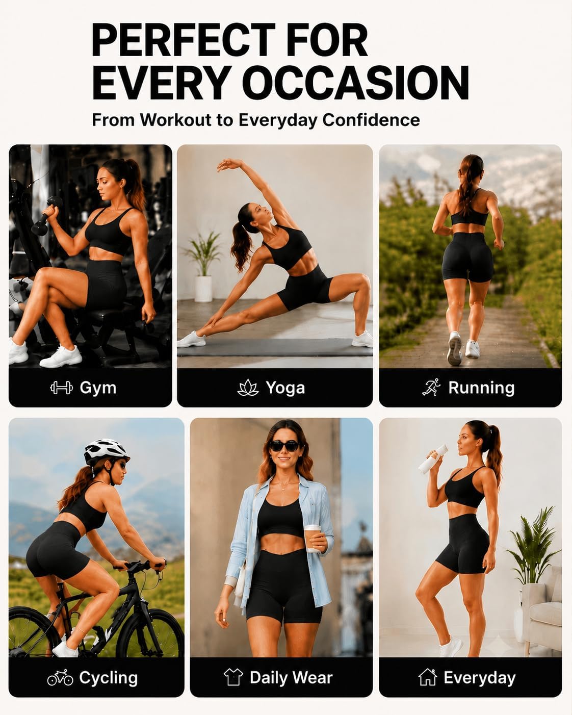 Detalle 2 de Women Workout Impact Shorts 4.5 Scrunch Butt Lifting Tummy Control Gym Shorts