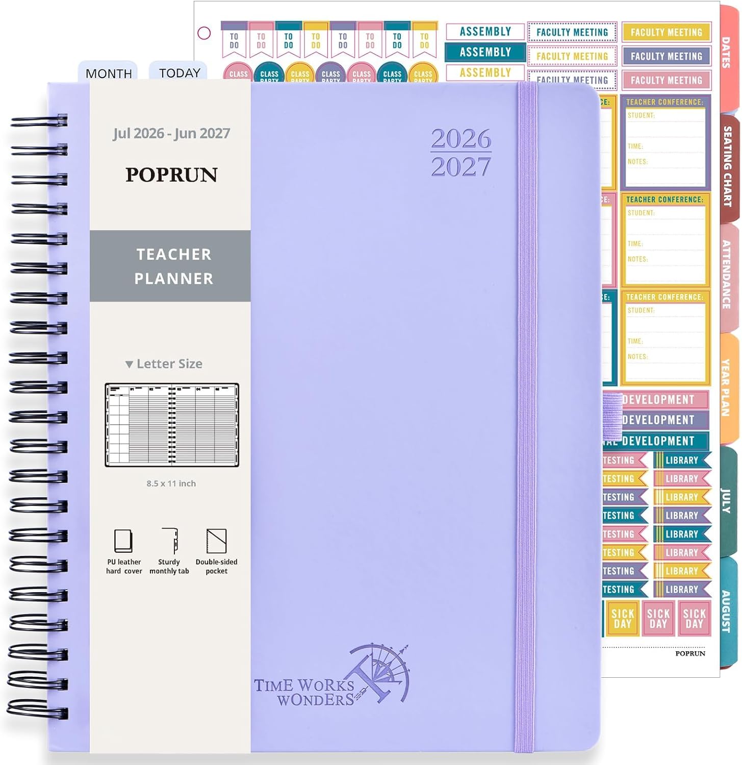 Detalle de POPRUN Teacher Planner 8.5" x 11