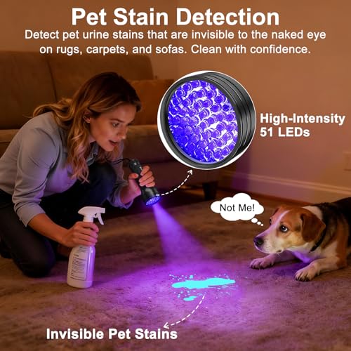 Thumbnail 1 de Vansky UV Flashlight Black Light: 51 LED Detector for Stains, Urine, Resin, and More