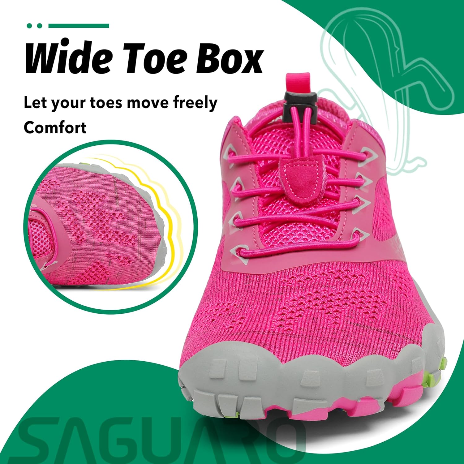 Detalle de SAGUARO Scarpe Barefoot con Dita per Trekking e Trail Running: flessibilità leggera e ancoraggio sicuro