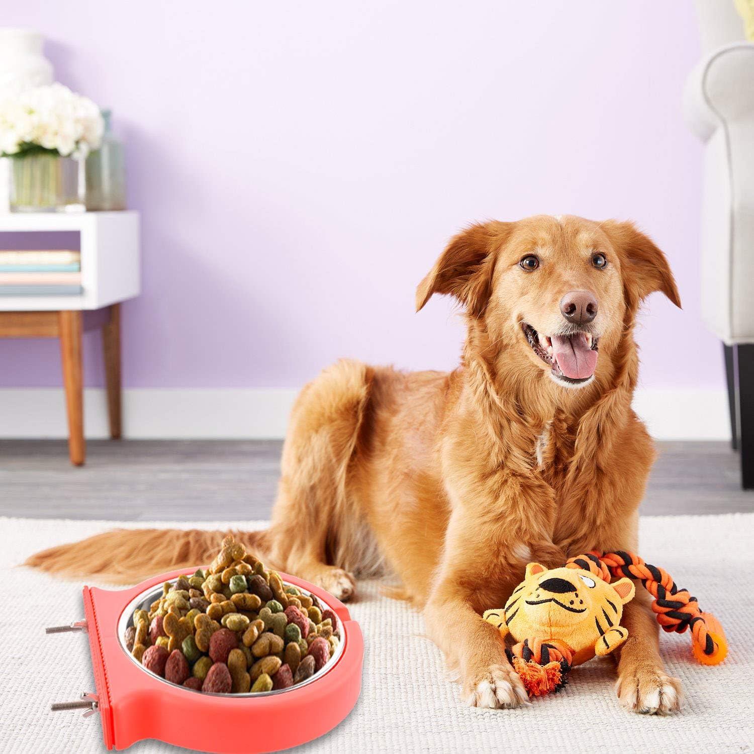Detalle 2 de MOACC Crate Dog Bowl with Removable Stainless Steel Bowl – 800ml Pink