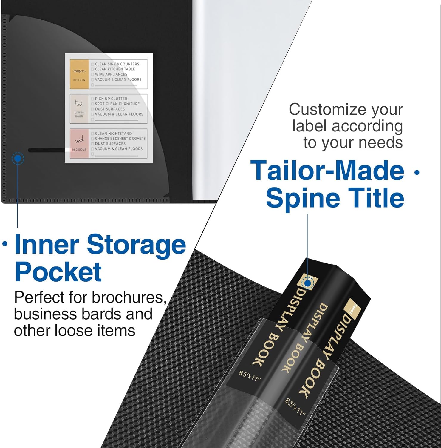 Detalle de Sooez 18-Pocket Binder with Clear Sleeves for Letter-Size Pages