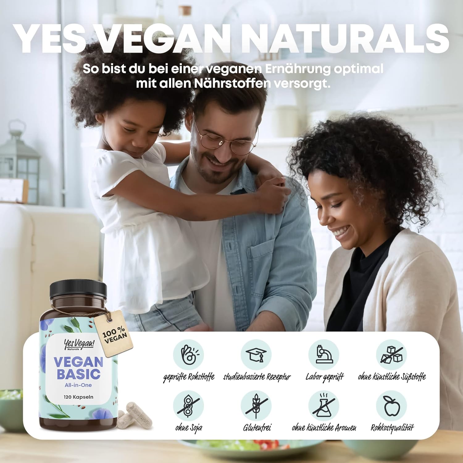 Thumbnail 5 de Vegan Complex – Vitamin B12, K2, D3, Eisen, Zink, Selen & Omega-3 (120 Kapseln) für Veganer & Vegetarier