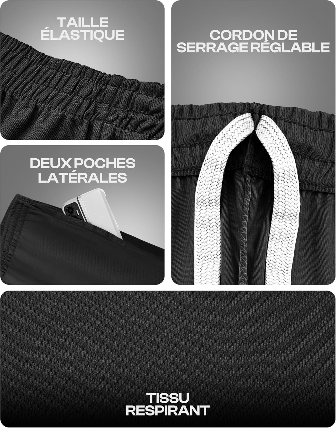 Thumbnail 3 de NY Threads sportshorts voor heren, licht en sneldrogend met zakken