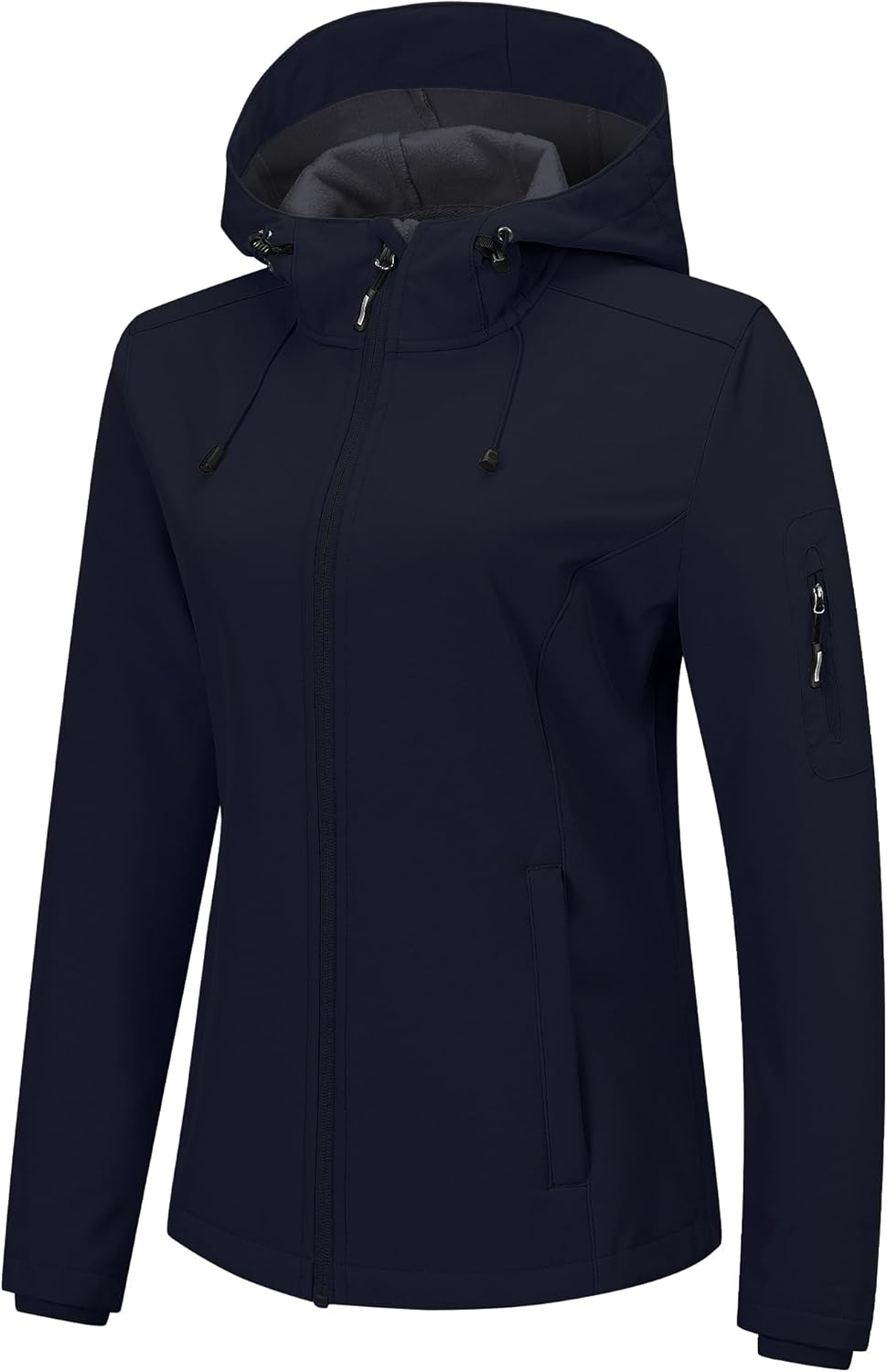 Detalle de Outdoor Ventures Damen Softshelljacke – Wasserdichte, atmungsaktive Übergangsjacke mit Kapuze