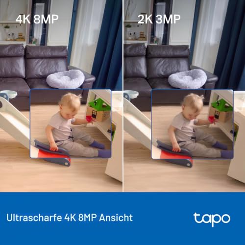 Detalle de Tapo C250 4K-Innenkamera mit 360°-Sicht, lokaler KI und Bewegungsverfolgung
