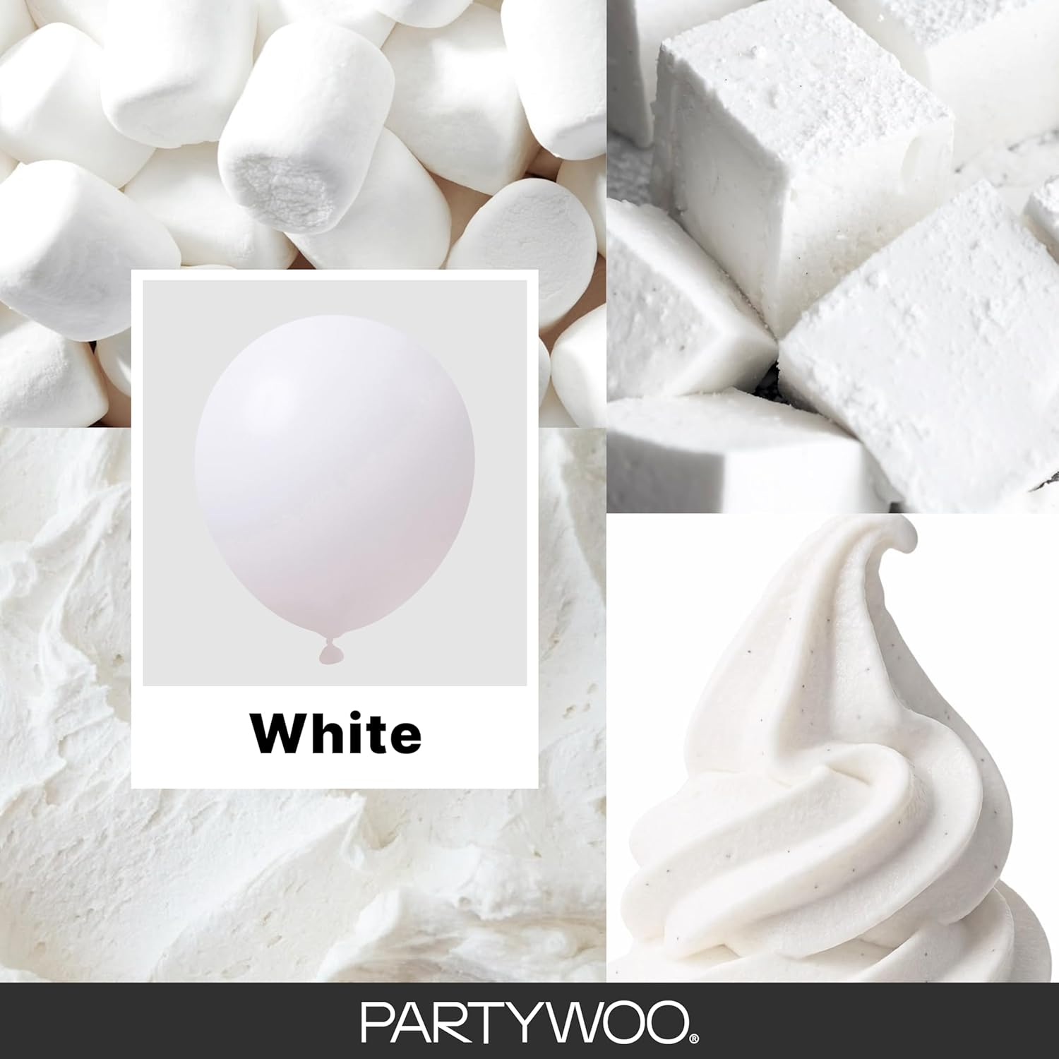 Detalle 2 de PartyWoo White Balloons 140 pcs