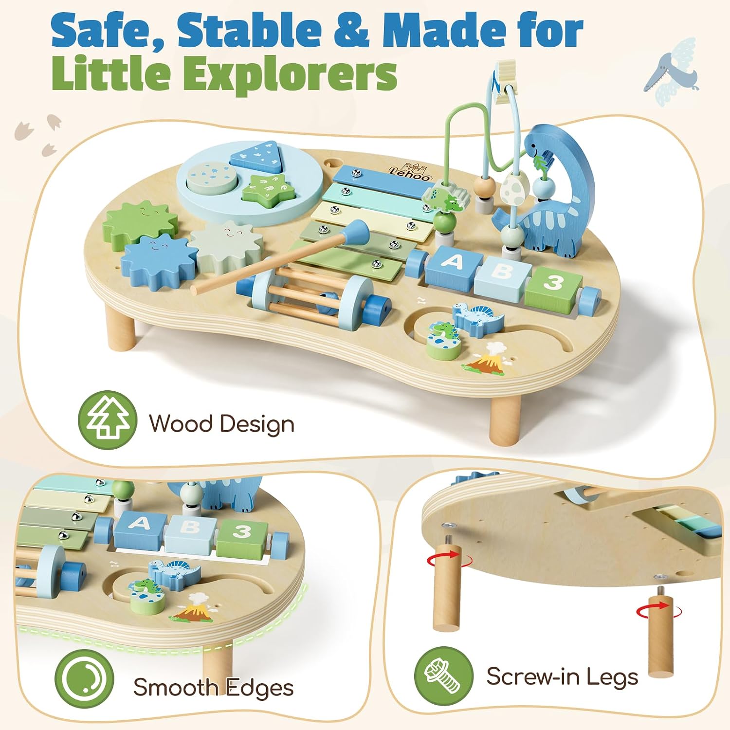 Detalle de Lehoo Castle Wooden Activity Table