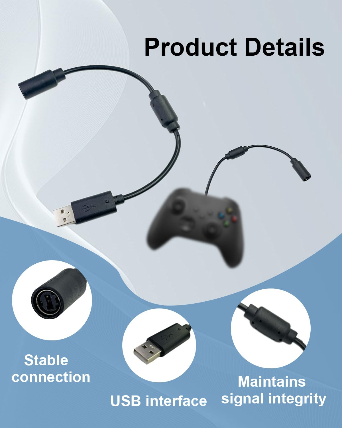 Thumbnail 4 de SEYUGOPTI 2-Pack USB Breakaway Cable for Xbox One/Series X|S, Xbox 360 & PC
