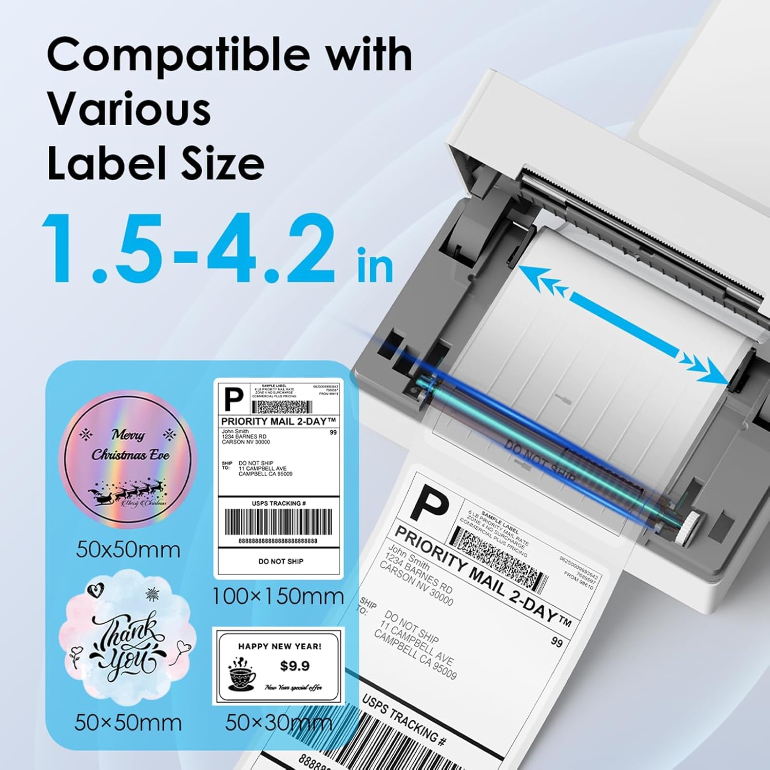 Detalle de KNAON Bluetooth Thermal Shipping Label Printer (4x6) — Wireless, Multi‑Platform for Small Businesses
