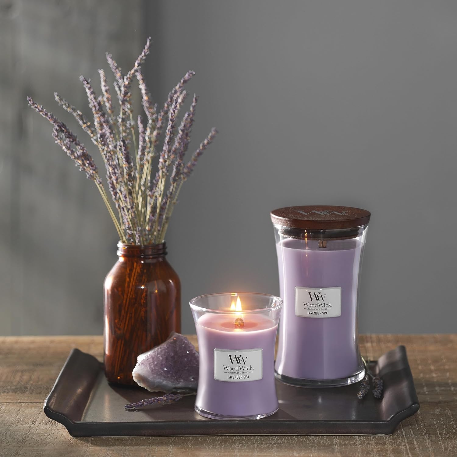 Thumbnail 5 de WoodWick bougie parfumée moyenne à mèche en bois – Lavande Relaxante