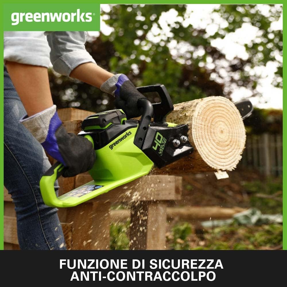 Detalle de Greenworks GD40CS15 motosega a batteria 35 cm 🪚