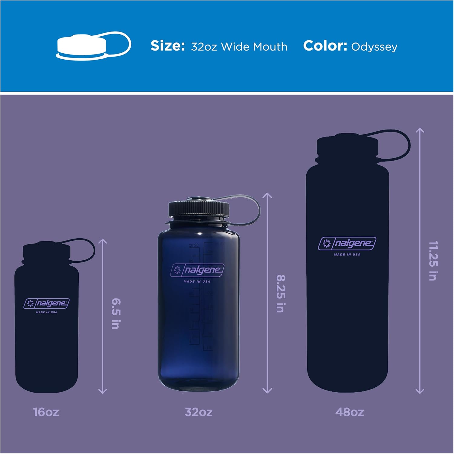 Detalle 2 de Nalgene Sustain 32oz WM 2020-2232 – butelka 907 ml z recyklingu, bez BPA i BPS