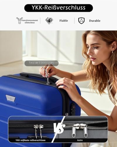 Detalle de COOLIFE Valise cabine 56 cm, 38 L en PC+ABS, roues pivotantes à 360°