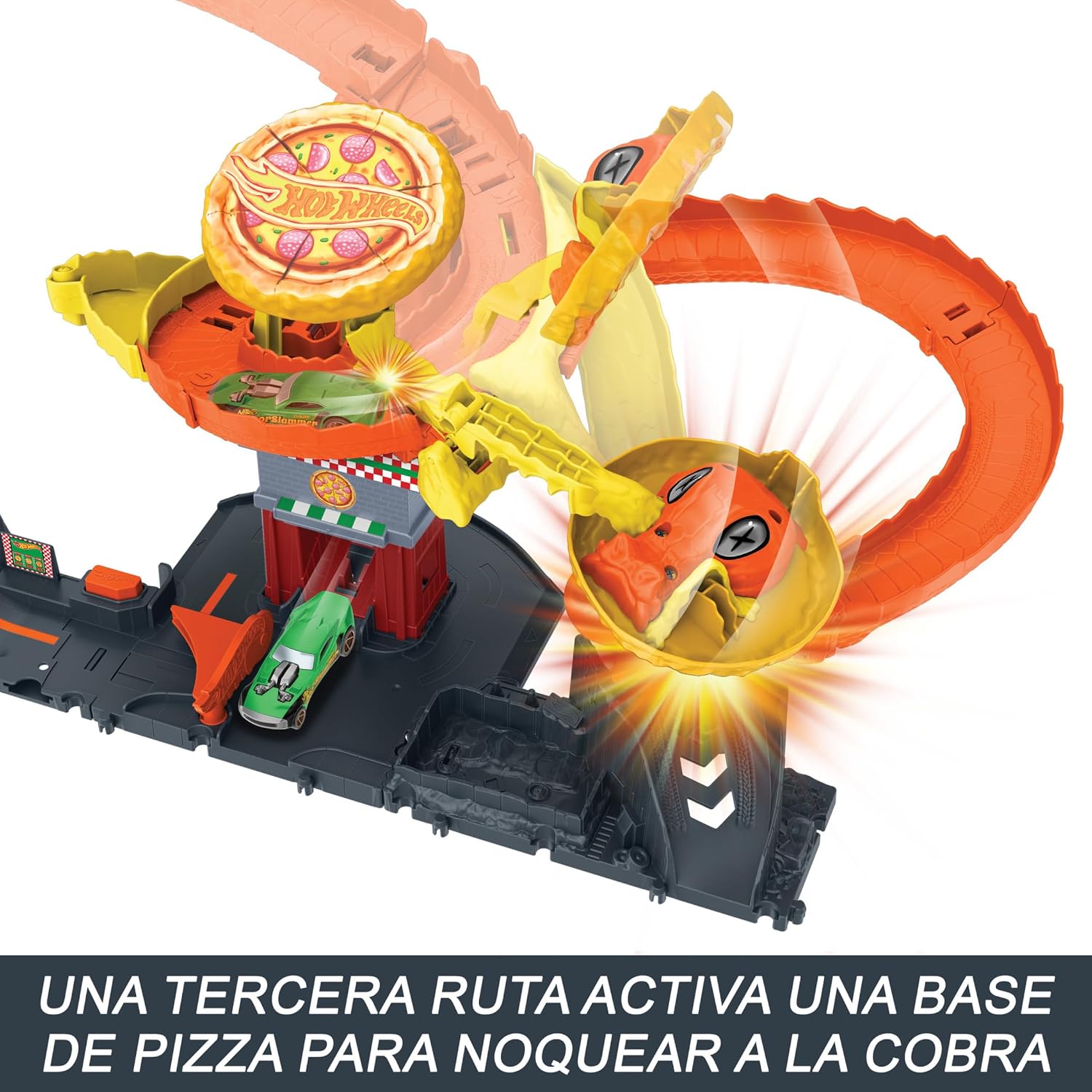 Thumbnail 4 de Hot Wheels City Pizza Slam Pista y Vehículo 🍕🚗 Mattel HTN81