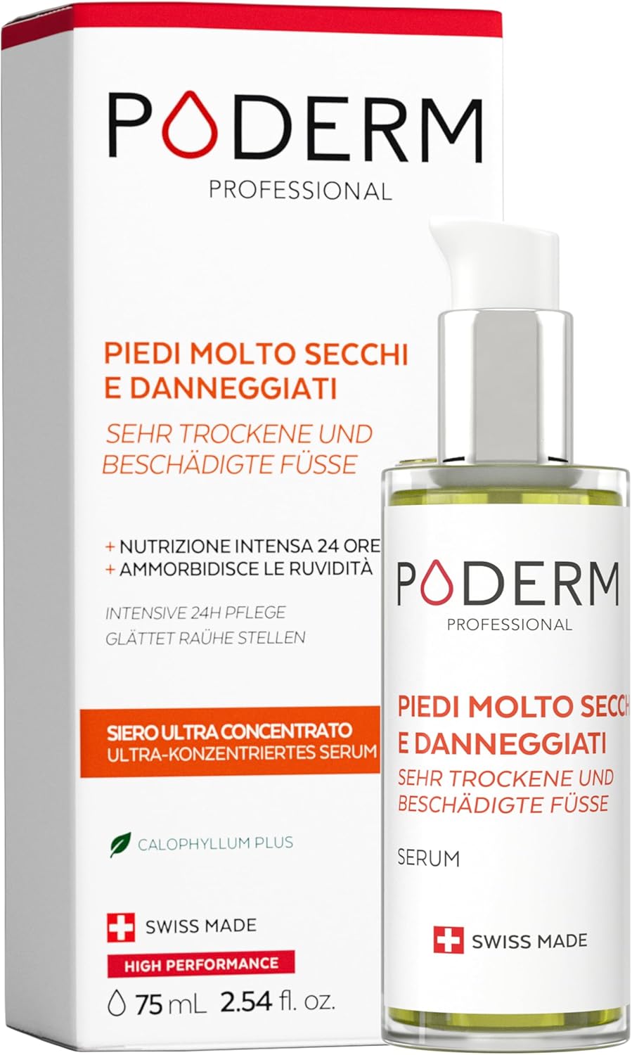 PODERM Piedi molto secchi e danneggiati siero riparativo e nutriente (Swiss Made)