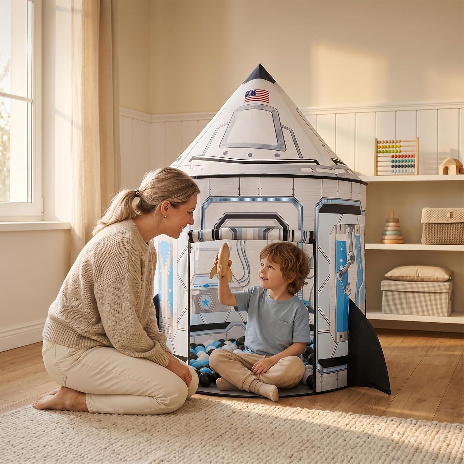 Thumbnail 3 de PigPigPen Rocket Ship Tent for Kids: Indoor/Outdoor Space Playhouse