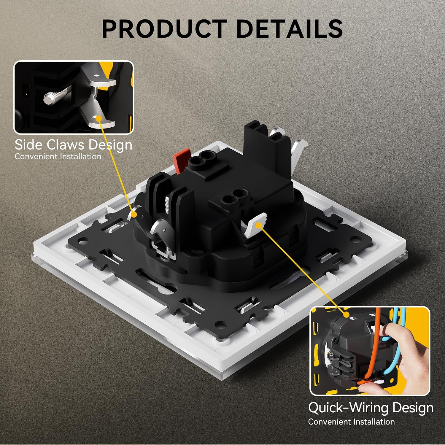 Detalle 2 de BSEEDLIFE Interruptor de pared 86×86 mm