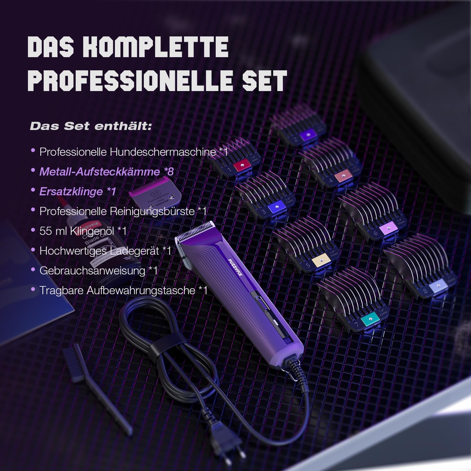 Detalle 2 de FuzzyFix Hundeschermaschine Profi: leise, kühl und zuverlässig für dickes Fell