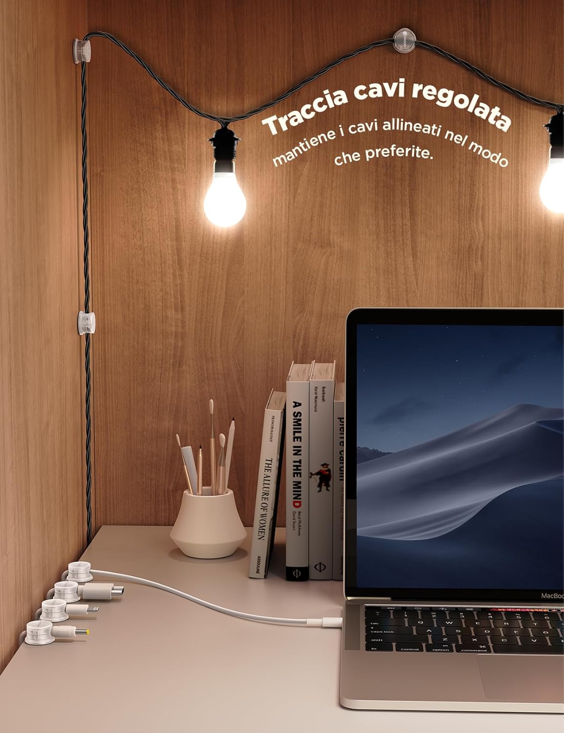 Detalle de JOYROOM 9 organizer magnetico per cavi trasparente
