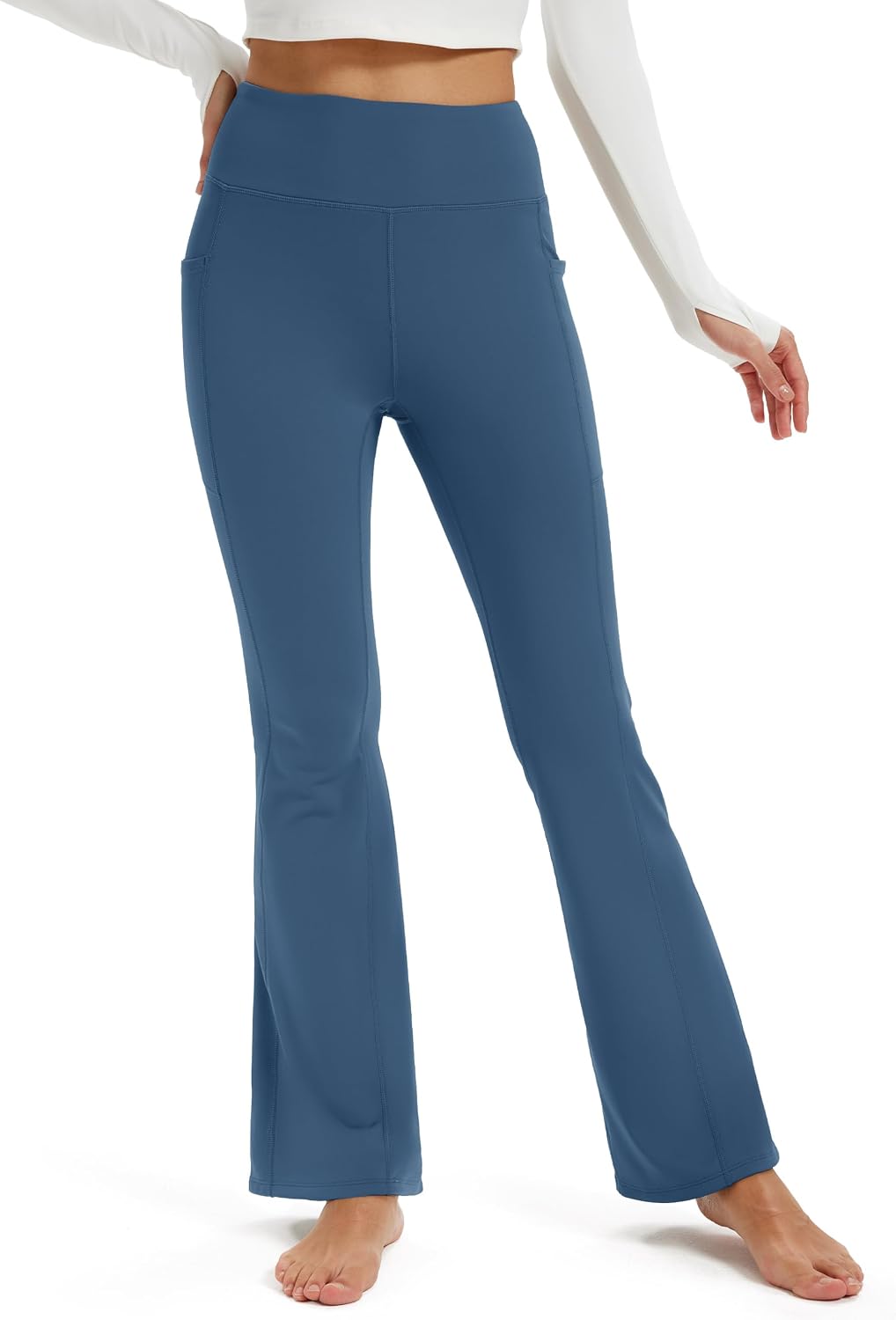 Detalle 2 de MAGCOMSEN Women's Flare Leggings, Fleece-Lined