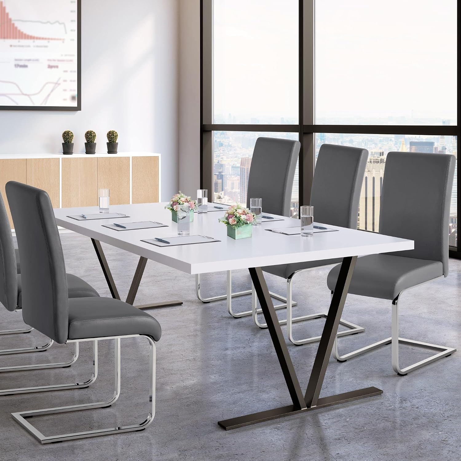 Detalle 2 de Yaheetech Dining Chairs, Faux Leather