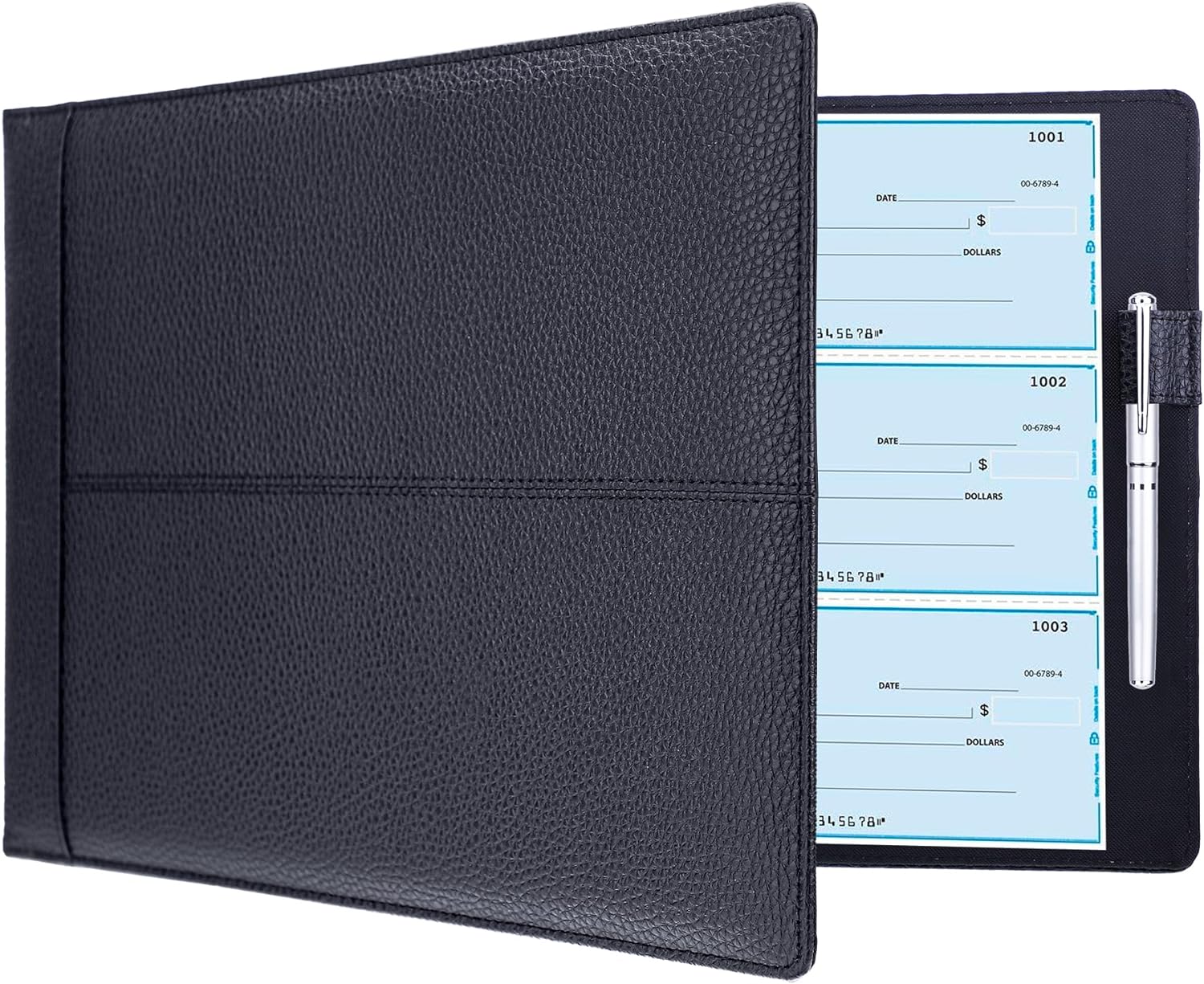Detalle de Antner ANTNER285CB 7-Ring Business Check Binder, Black PU Leather