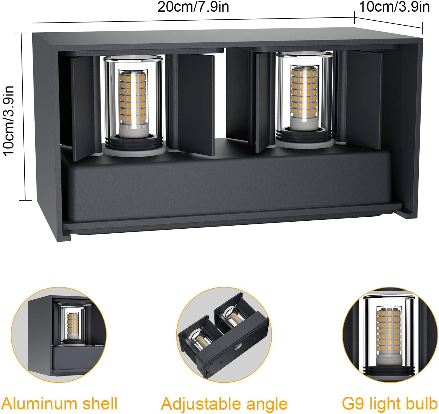 Thumbnail 2 de Klighten Wandleuchte 2er Set G9 LED 9W 650lm