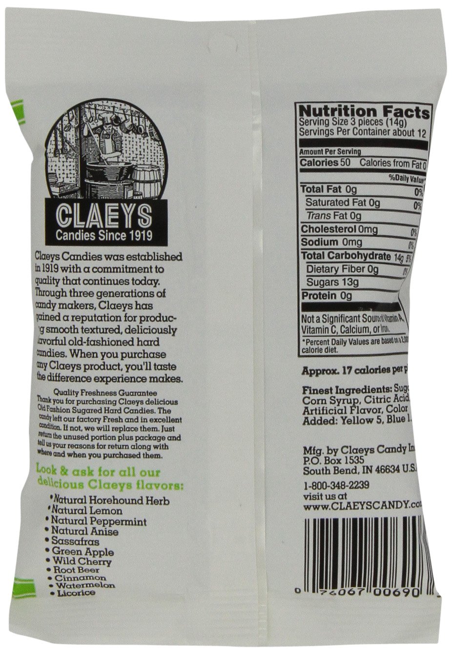 Detalle 2 de Claey's Green Apple Drops, 6-Ounce Packages