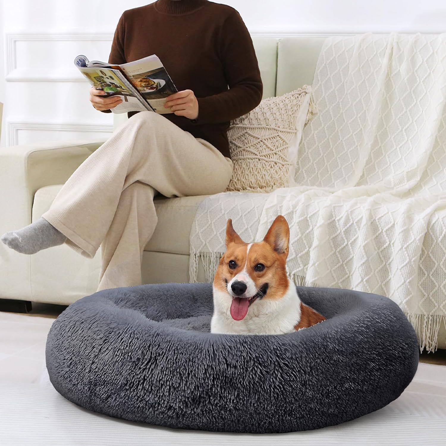 Thumbnail 6 de JOLLYVOGUE Donut Dog Bed 20-inch