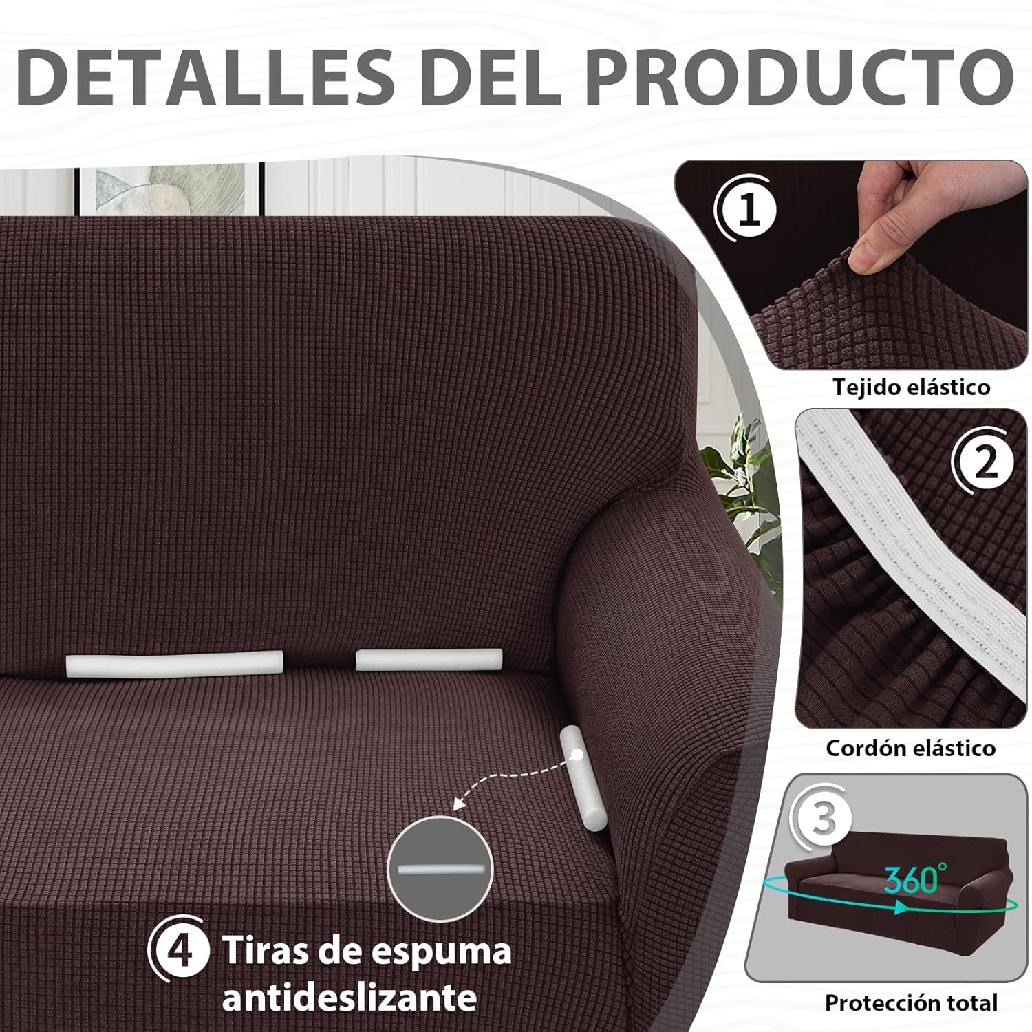 Thumbnail 5 de BellaHills Fundas Sofas 3 y 2 Plazas Elasticas 🛋