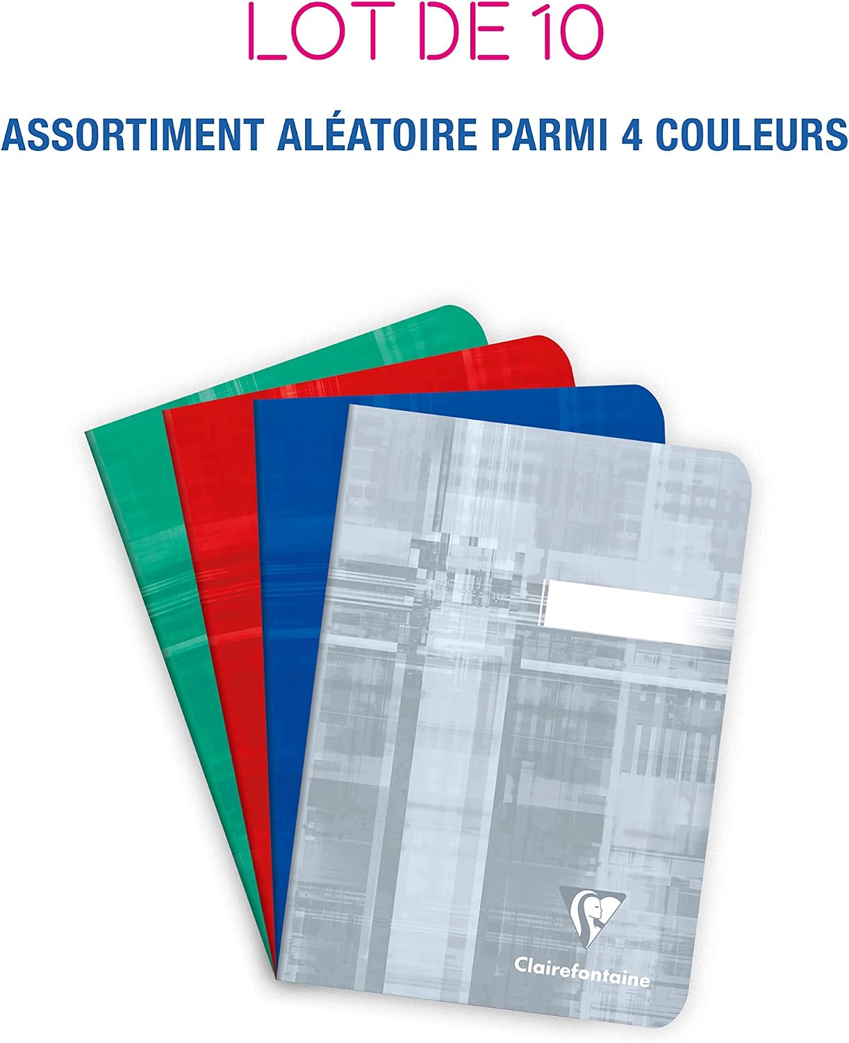 Detalle de Clairefontaine 3642C – Lot de 10 Carnets Agrafés A6 96 Pages, Papier 90 g/m²