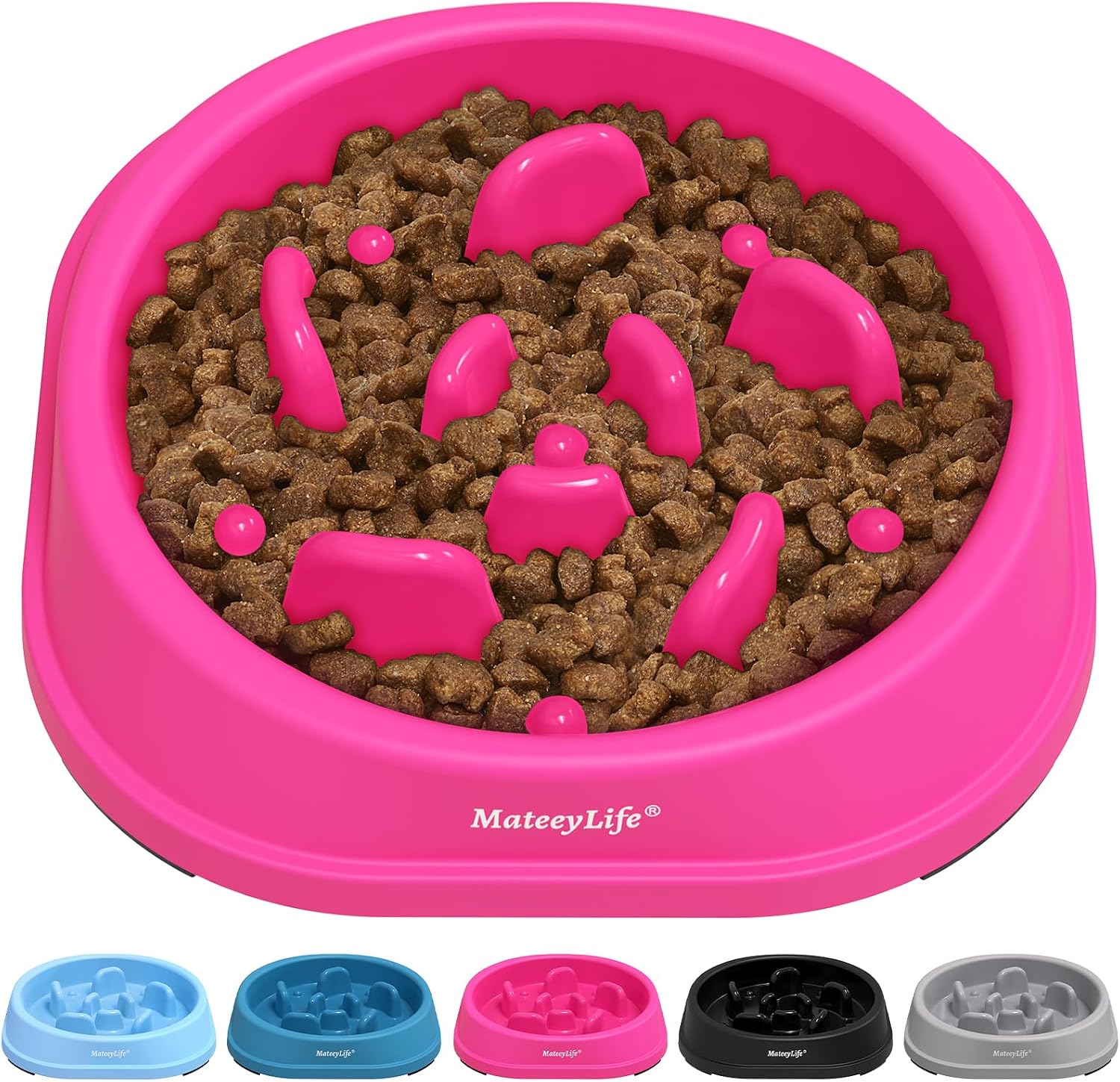 Detalle de Mateeylife Hundenapf – Anti-Schlingen Slow-Feeder für Kleine Hunde und Katzen, Rosenrosa