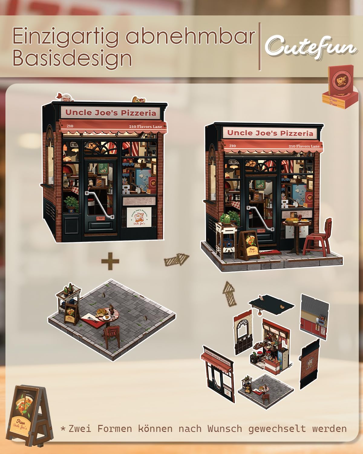 Thumbnail 5 de Cutefun Book Nook Kit set di case per bambole con LED